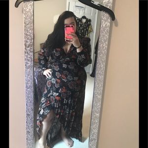 Plus size maxi wrap dress